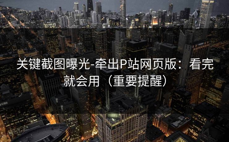 关键截图曝光-牵出P站网页版:看完就会用(重要提醒)